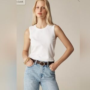 Nwt J. Crew Sweater Shell In Premium  Ultrafine  Cotton  White